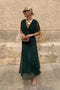 Vestido Longo Elegante Feminino com Decote Bardot e Saia Fluida